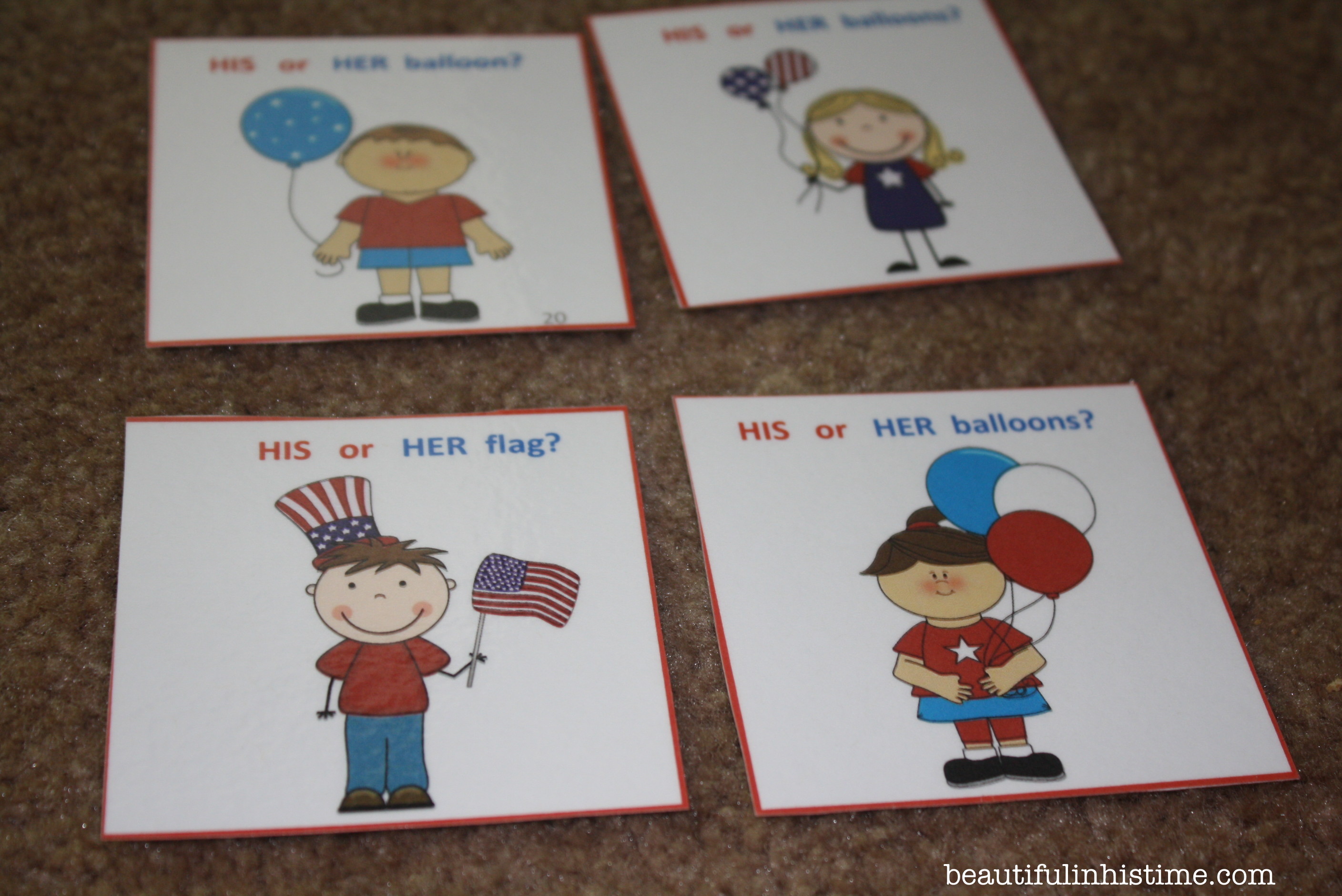 #patriotic #pronoun #flashcards #preschool #homeschool #4thofjuly #independenceday